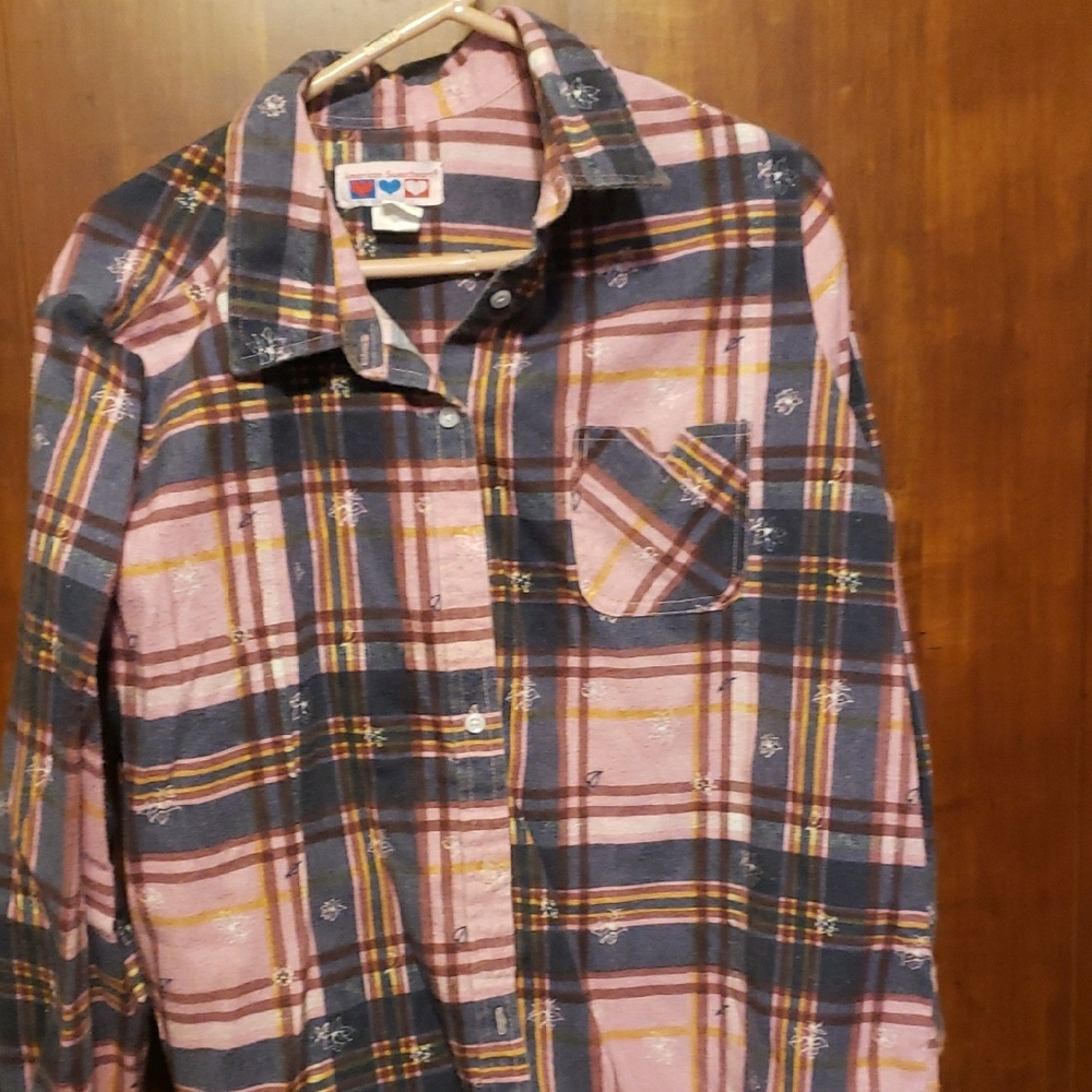 Plaid Button-Up Blouse